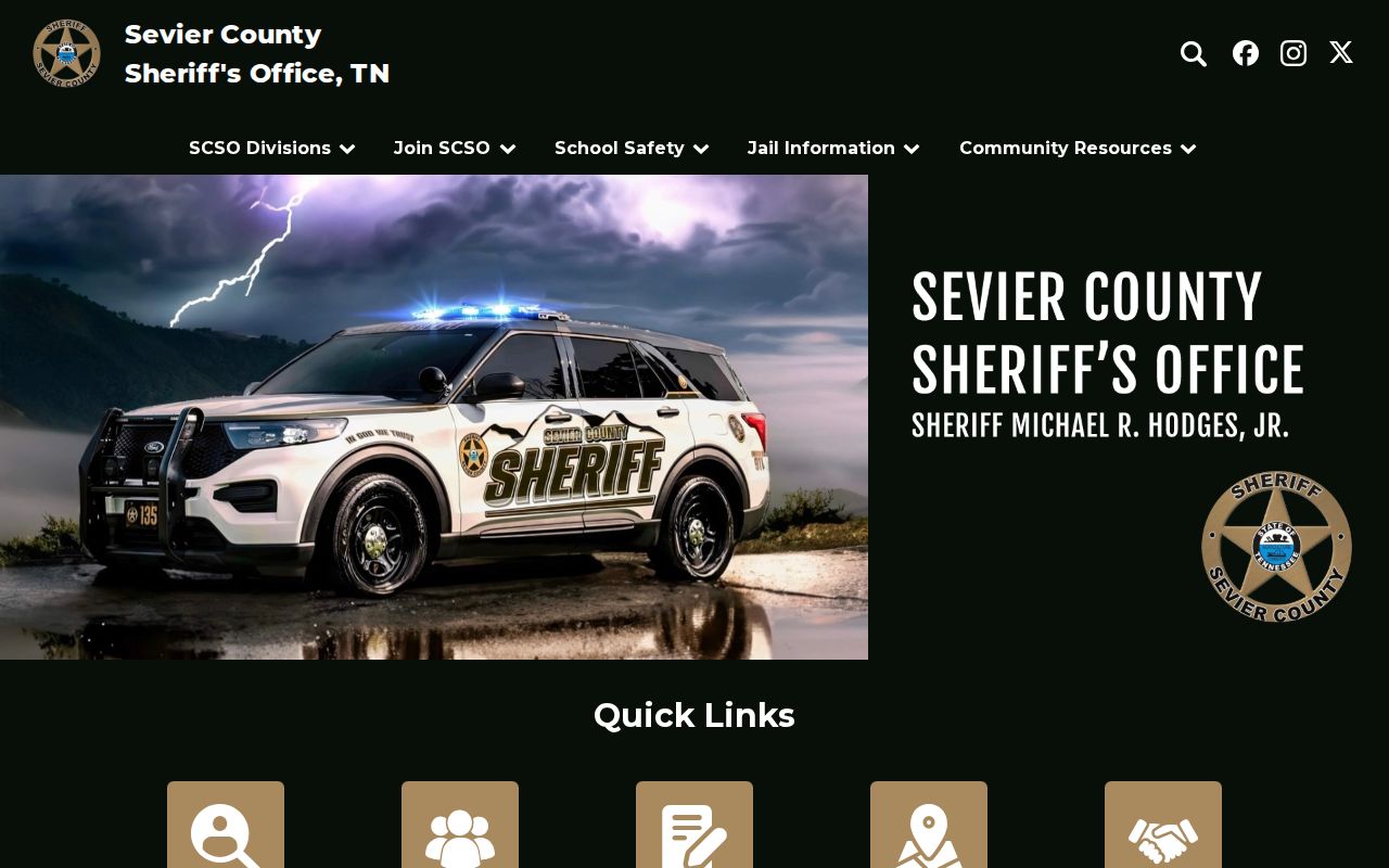 Sevier County Jail release records source on the official Sheriff's Office website