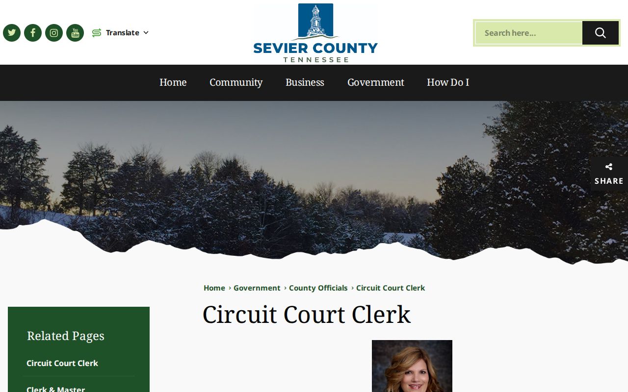 Sevier County release record court clerk access